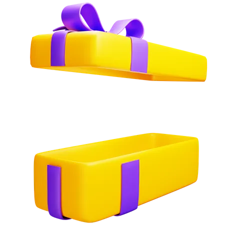 Open Gift Box Rectange  3D Icon