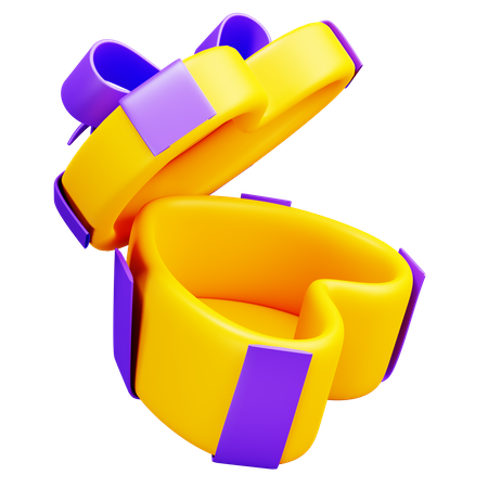 Open Heart Shaped Gift Box  3D Icon