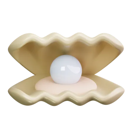 Open Oyster Pearl  3D Icon