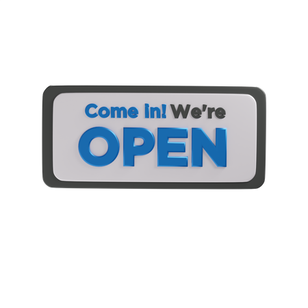 Open Sign  3D Illustration