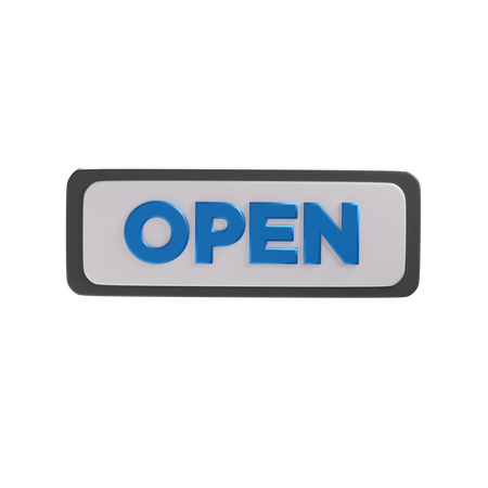 Open Sign  3D Illustration