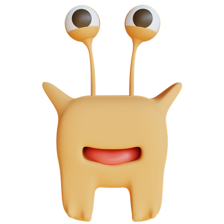 Orange Monster  3D Icon