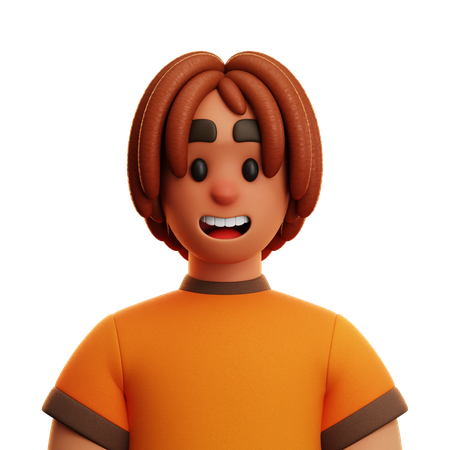 ORANGE SHIRT MAN  3D Icon