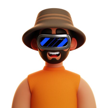 ORANGE SHIRT MAN  3D Icon