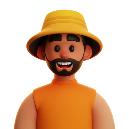 ORANGE SHIRT MAN  3D Icon