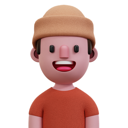 Orange Shirt Man  3D Icon