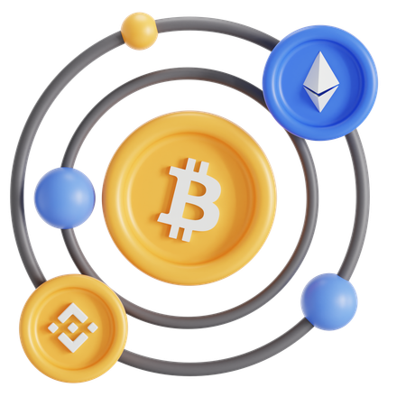 Órbita bitcoin  3D Icon