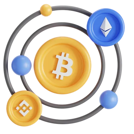 Órbita bitcoin  3D Icon