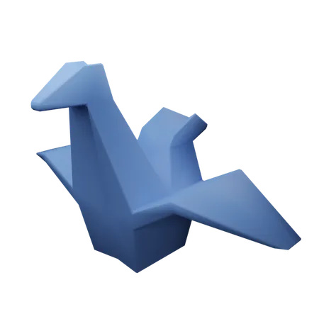 Origami bird  3D Icon