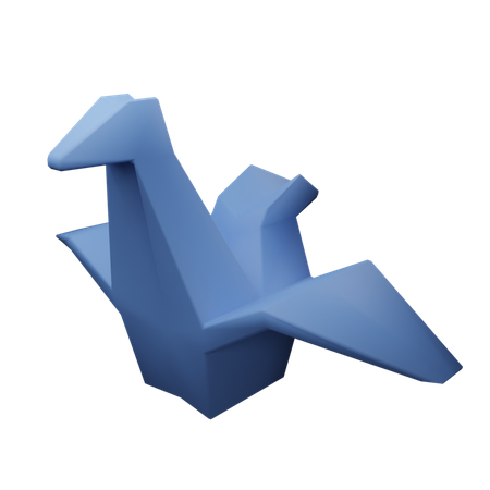 Oiseau en origami  3D Icon