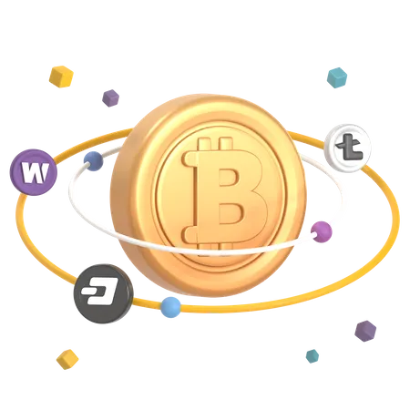 Órbita bitcoin  3D Icon