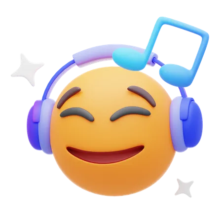 Ouvindo música emoji  3D Icon