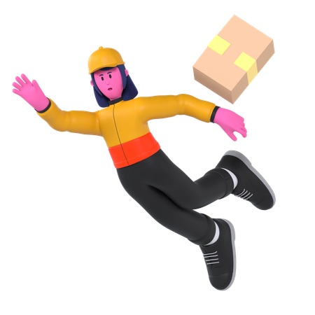 Package Falling  3D Illustration