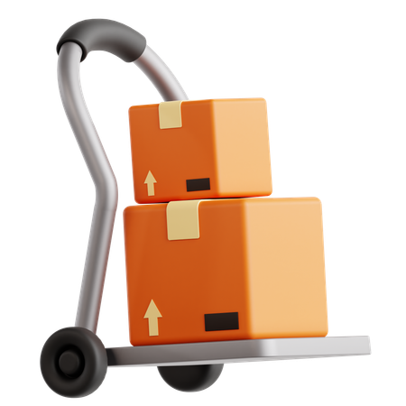 Package Trolley  3D Icon