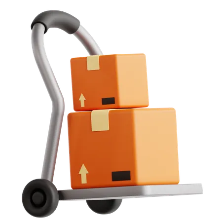 Package Trolley  3D Icon