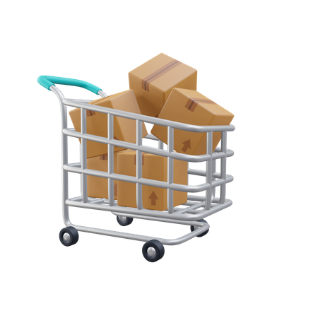 Package Trolley  3D Icon