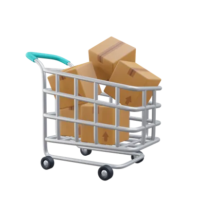 Package Trolley  3D Icon