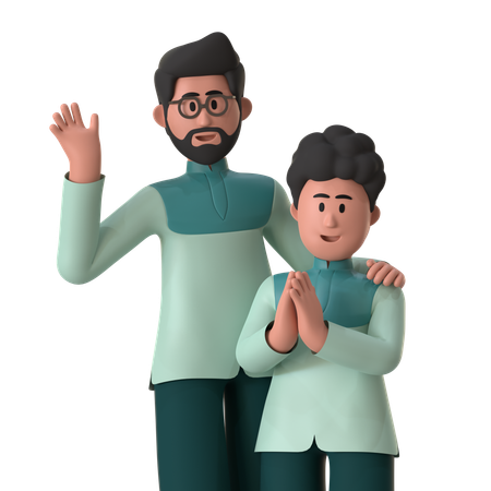 Padre e hijo  3D Illustration