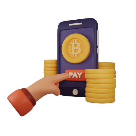 Pagamento em bitcoin  3D Illustration