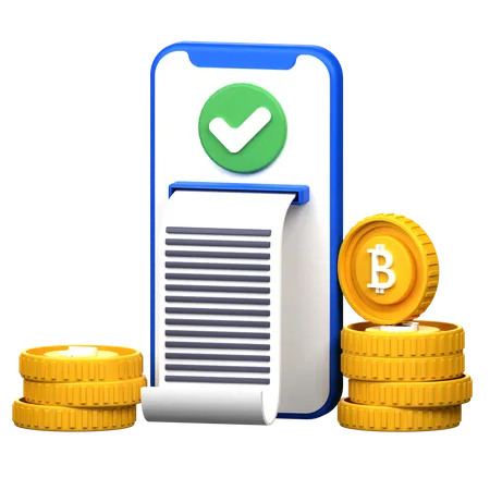 Pagamento em bitcoin  3D Icon