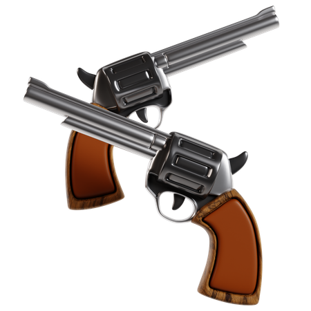 Paire de revolvers classiques Sport  3D Icon