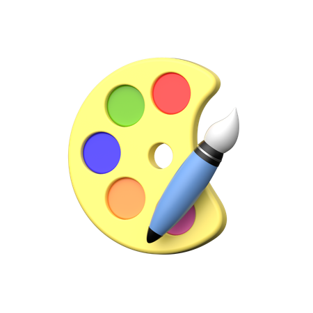 Palette And Brush  3D Icon