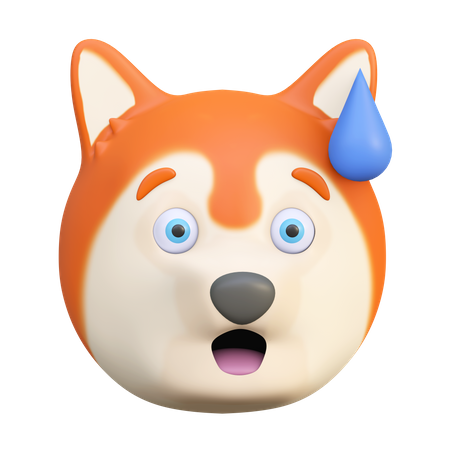 Panic dog  3D Emoji