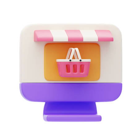 Panier d'achat en ligne  3D Icon