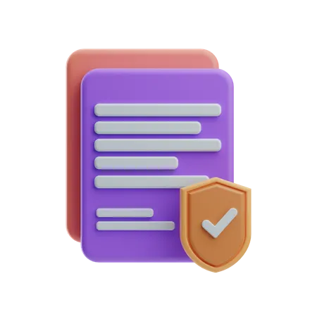 Documento de seguro  3D Icon