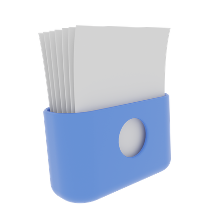 Paper Files Folder  3D Illustration