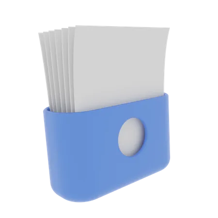 Paper Files Folder  3D Illustration