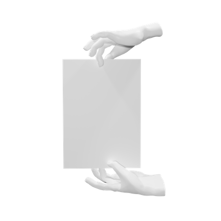 Paper Holding Gesture  3D Illustration