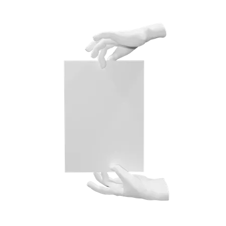 Paper Holding Gesture  3D Illustration