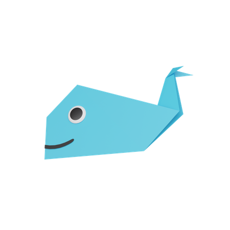 Paper Whale  3D Icon