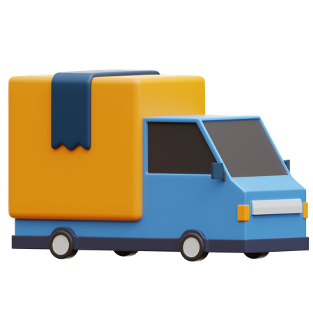 Parcel Delivery Truck  3D Illustration