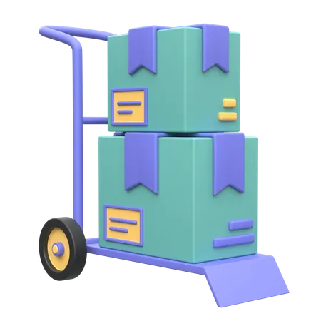 Parcel Dolly  3D Illustration