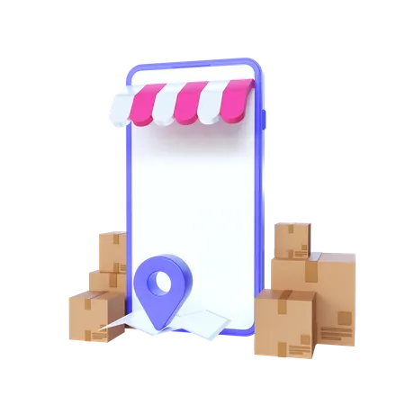 Parcel Location  3D Illustration