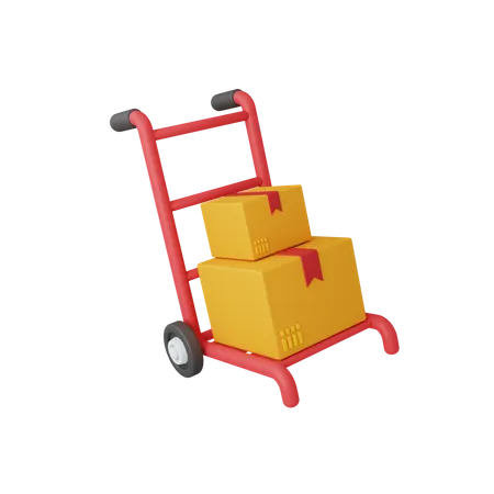 Parcel Trolley  3D Illustration