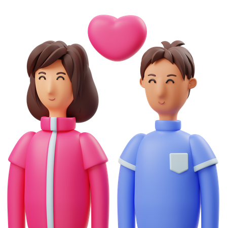 Pareja de san valentín  3D Illustration