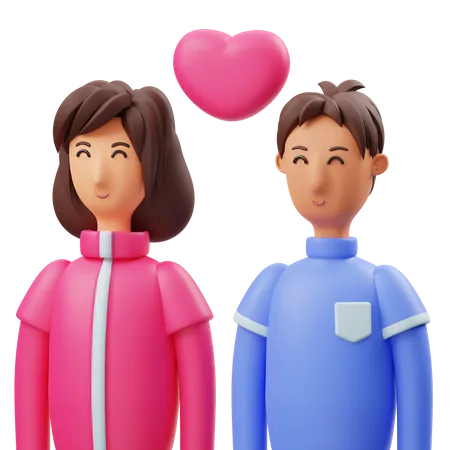 Pareja de san valentín  3D Illustration