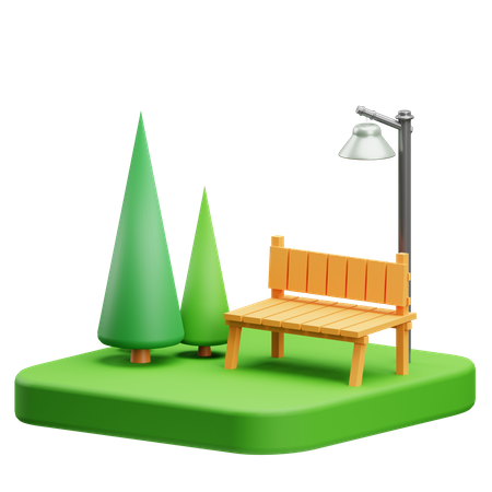 Park  3D Illustration