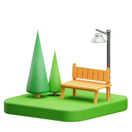 Parque  3D Illustration