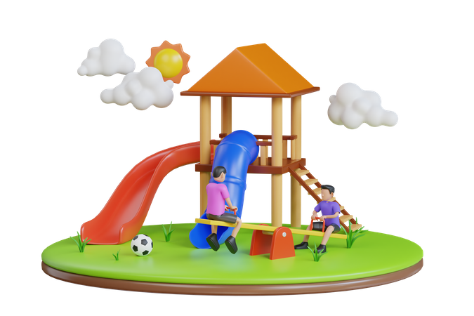 Parque infantil  3D Illustration