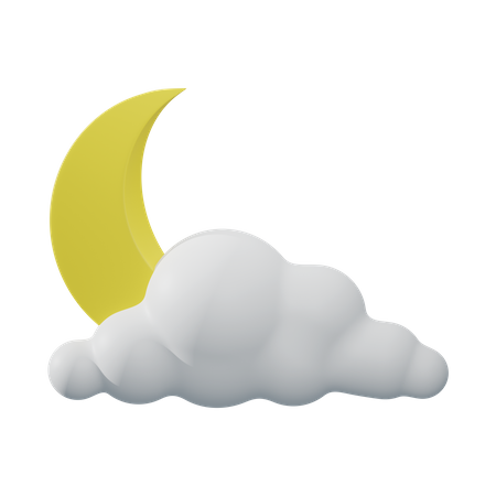 Partly cloudy night  3D Illustration