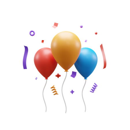 Party Balloons  3D Icon