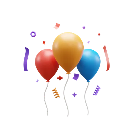 Party Balloons  3D Icon