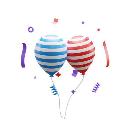 Party Balloons  3D Icon