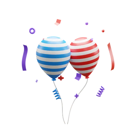 Party Balloons  3D Icon