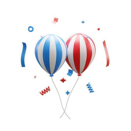 Party Balloons  3D Icon