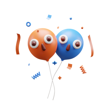 Party Balloons  3D Icon